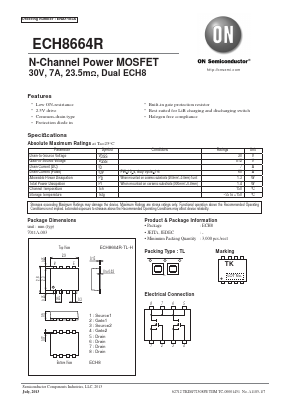 ECH8664R Datasheet PDF ON Semiconductor