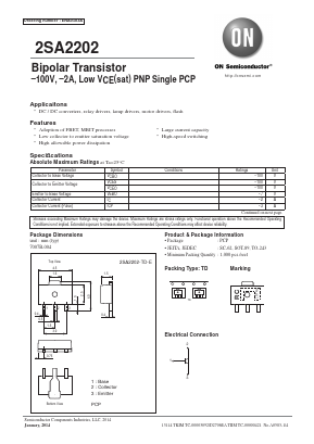 2SA2202 Datasheet PDF ON Semiconductor