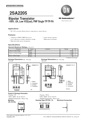 2SA2205-TL-E Datasheet PDF ON Semiconductor
