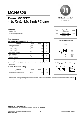 MCH6320 Datasheet PDF ON Semiconductor