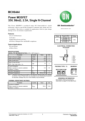 MCH6444 Datasheet PDF ON Semiconductor