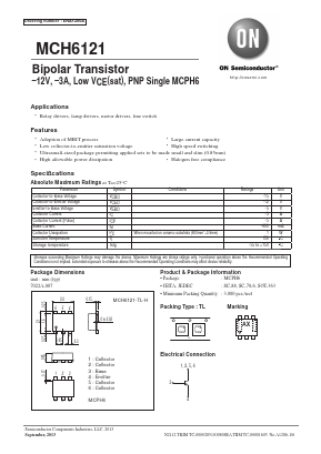 MCH6121 Datasheet PDF ON Semiconductor