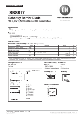 SBS817 Datasheet PDF ON Semiconductor