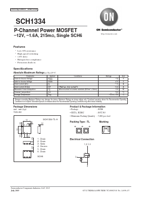 SCH1334 Datasheet PDF ON Semiconductor
