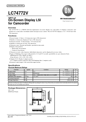 LC74772V Datasheet PDF ON Semiconductor