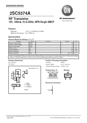 2SC5374A-TL-E Datasheet PDF ON Semiconductor