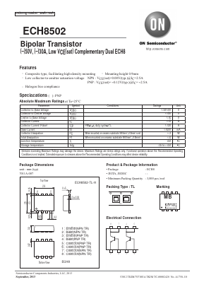 ECH8502 Datasheet PDF ON Semiconductor