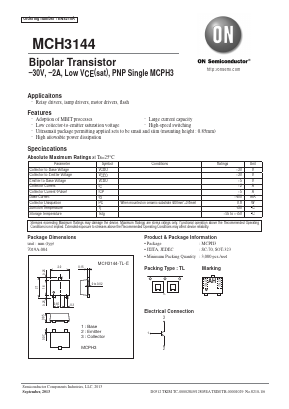 MCH3144 Datasheet PDF ON Semiconductor