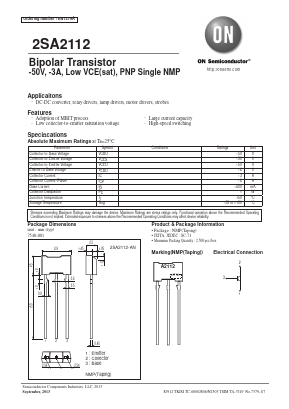 2SA2112 Datasheet PDF ON Semiconductor