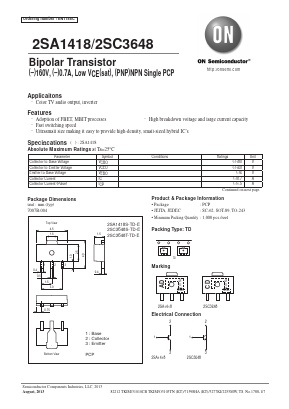 2SA1418S-TD-E Datasheet PDF ON Semiconductor