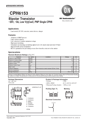 CPH6153-TL-E Datasheet PDF ON Semiconductor