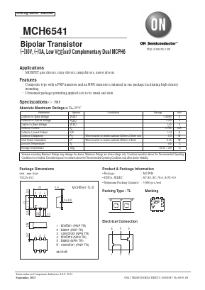 MCH6541 Datasheet PDF ON Semiconductor