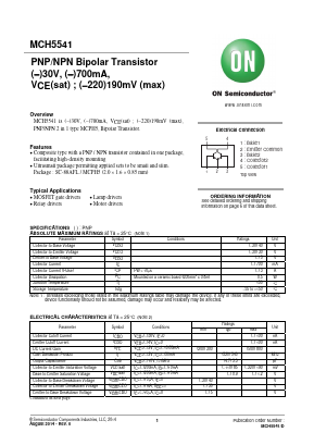 MCH5541-TL-E Datasheet PDF ON Semiconductor