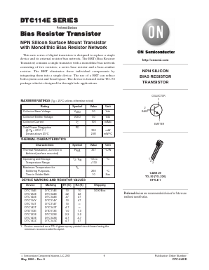 DTC124E Datasheet PDF ON Semiconductor