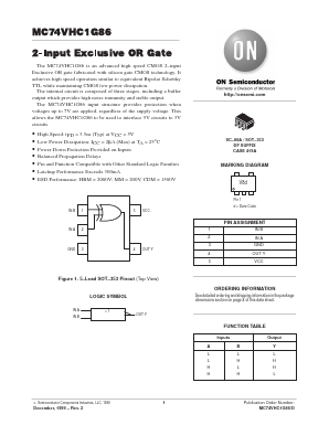 MC74VHC1G86 Datasheet PDF ON Semiconductor