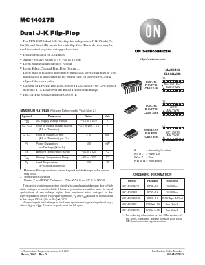 MC14027BF Datasheet PDF ON Semiconductor
