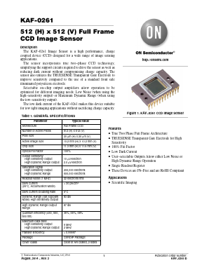 KAF-0261-AAA-CP-BA Datasheet PDF ON Semiconductor