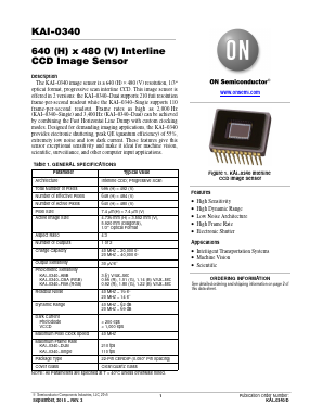 KAI-0340-AAA-CP-AA-SINGLE Datasheet PDF ON Semiconductor