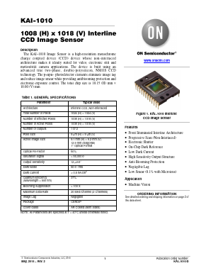 KAI-1010 Datasheet PDF ON Semiconductor
