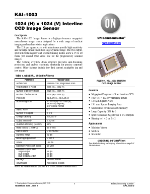 KAI-1003-ABA-CD-AE Datasheet PDF ON Semiconductor