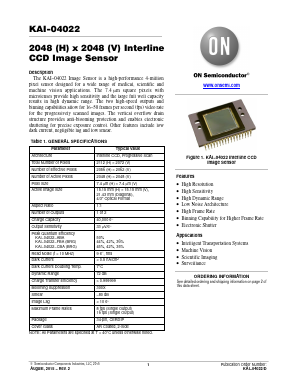 KAI-04022-ABA-CR-AE Datasheet PDF ON Semiconductor