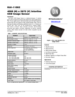 KAI-11002-CAA-CD-AE Datasheet PDF ON Semiconductor