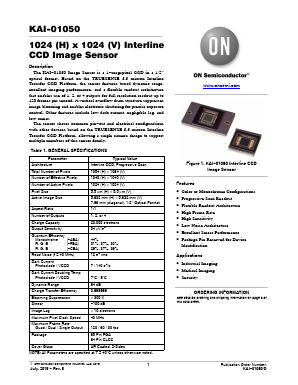 KAI-01050-CBA-FD-AE Datasheet PDF ON Semiconductor