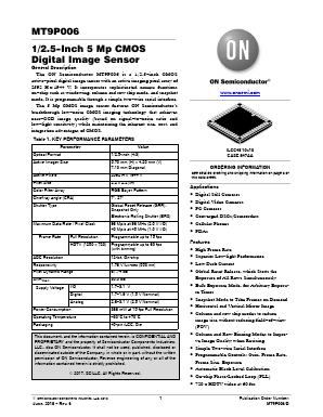 MT9P006 Datasheet PDF ON Semiconductor