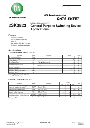 2SK3823 Datasheet PDF ON Semiconductor