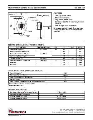 OD-666-850 Datasheet PDF OptoDiode Corp
