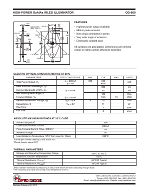 OD-669 Datasheet PDF OptoDiode Corp