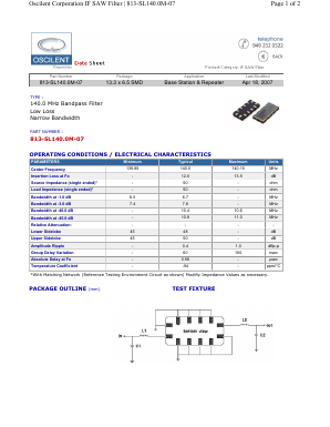 813-SL140.0M-07 Datasheet PDF Oscilent Corporation