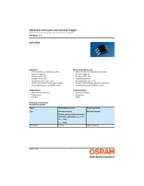 SFH9245 Datasheet PDF OSRAM GmbH