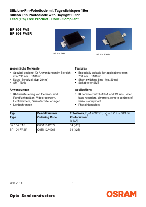 Q65110A4263 Datasheet PDF OSRAM GmbH