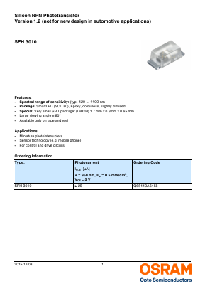 Q65110A6458 Datasheet PDF OSRAM GmbH