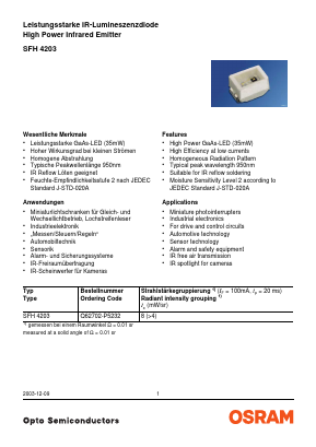 Q62702-P5232 Datasheet PDF OSRAM GmbH