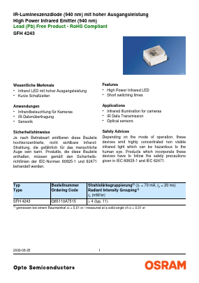 SFH4243 Datasheet PDF OSRAM GmbH