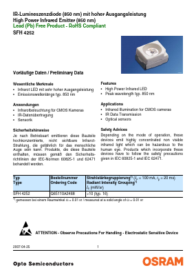 SFH4252 Datasheet PDF OSRAM GmbH