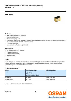 SFH4655-AW Datasheet PDF OSRAM GmbH