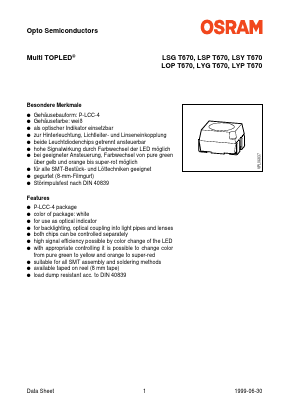 LOPT670-J-H Datasheet PDF OSRAM GmbH