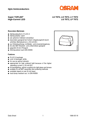 LGT672-MQ Datasheet PDF OSRAM GmbH