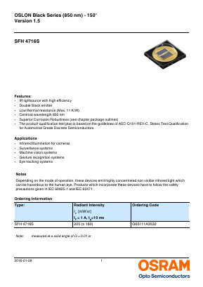 SFH4716S Datasheet PDF OSRAM GmbH