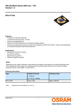 SFH4716A Datasheet PDF OSRAM GmbH