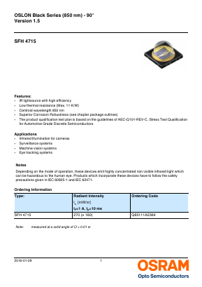 SFH4715 Datasheet PDF OSRAM GmbH