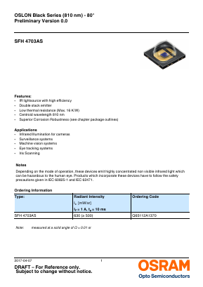 SFH4703AS Datasheet PDF OSRAM GmbH