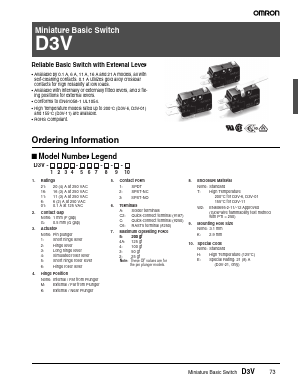 D3V-16G5-3 Datasheet PDF OMRON Corporation