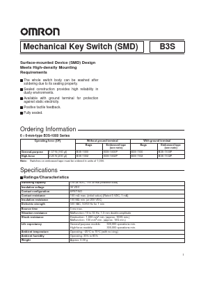 B3S-1000 Datasheet PDF OMRON Corporation