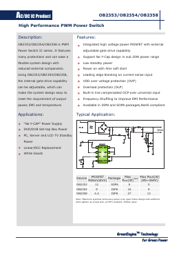 OB2354 Datasheet PDF On-Bright Electronics 