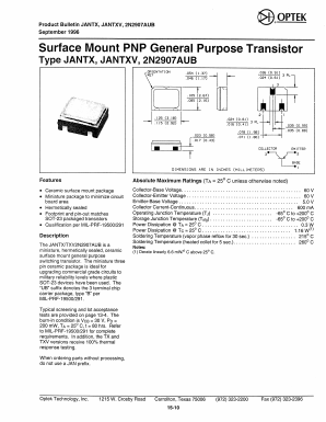 2N2907AUB Datasheet PDF Optek Technology