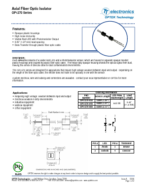 OP1270 Datasheet PDF Optek Technology